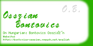 osszian bontovics business card
